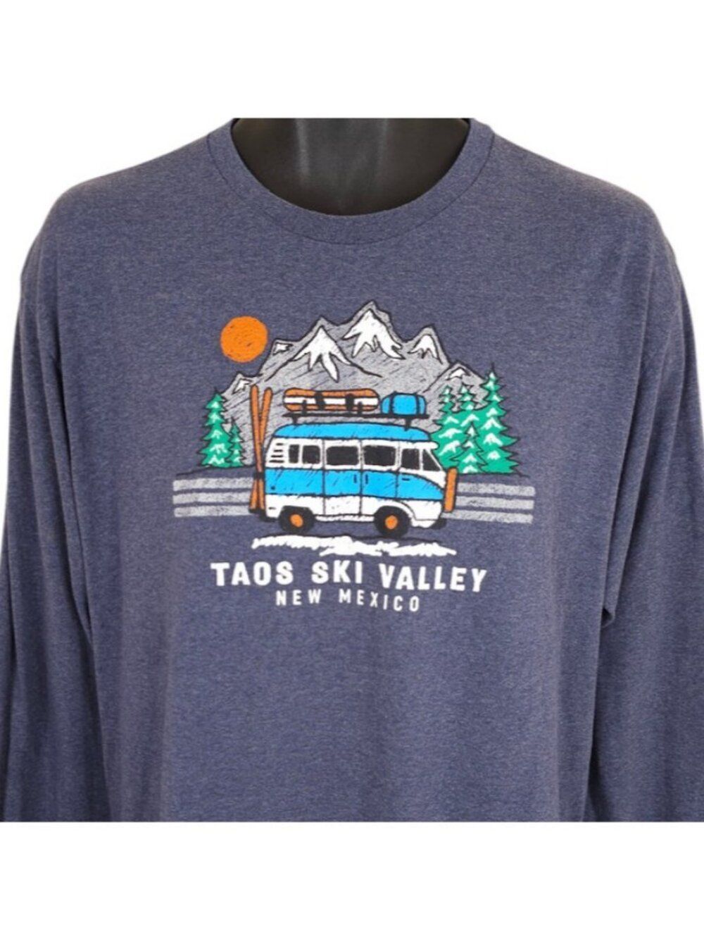 Taos Ski Valley T Shirt Mens Size Large Blue New Mexico Snowboarding Skiing